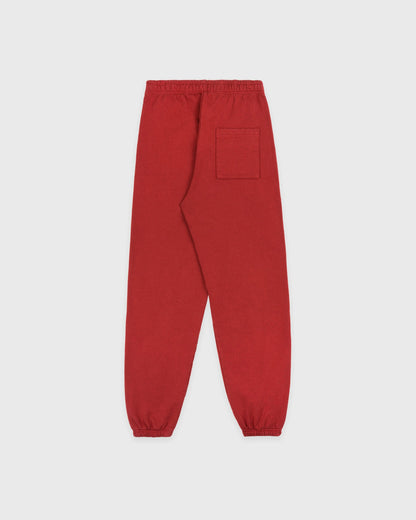 Serif Logo Embroidered Sweatpant - Faded Merlot/White