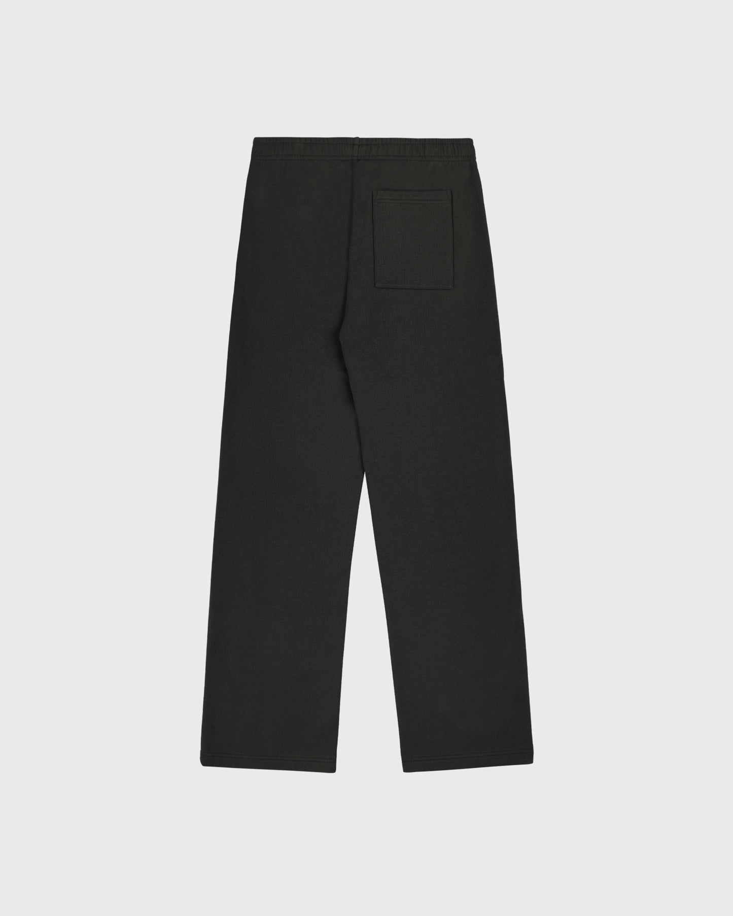 Serif Logo Embroidered Wide Sweatpant - Faded Black/White