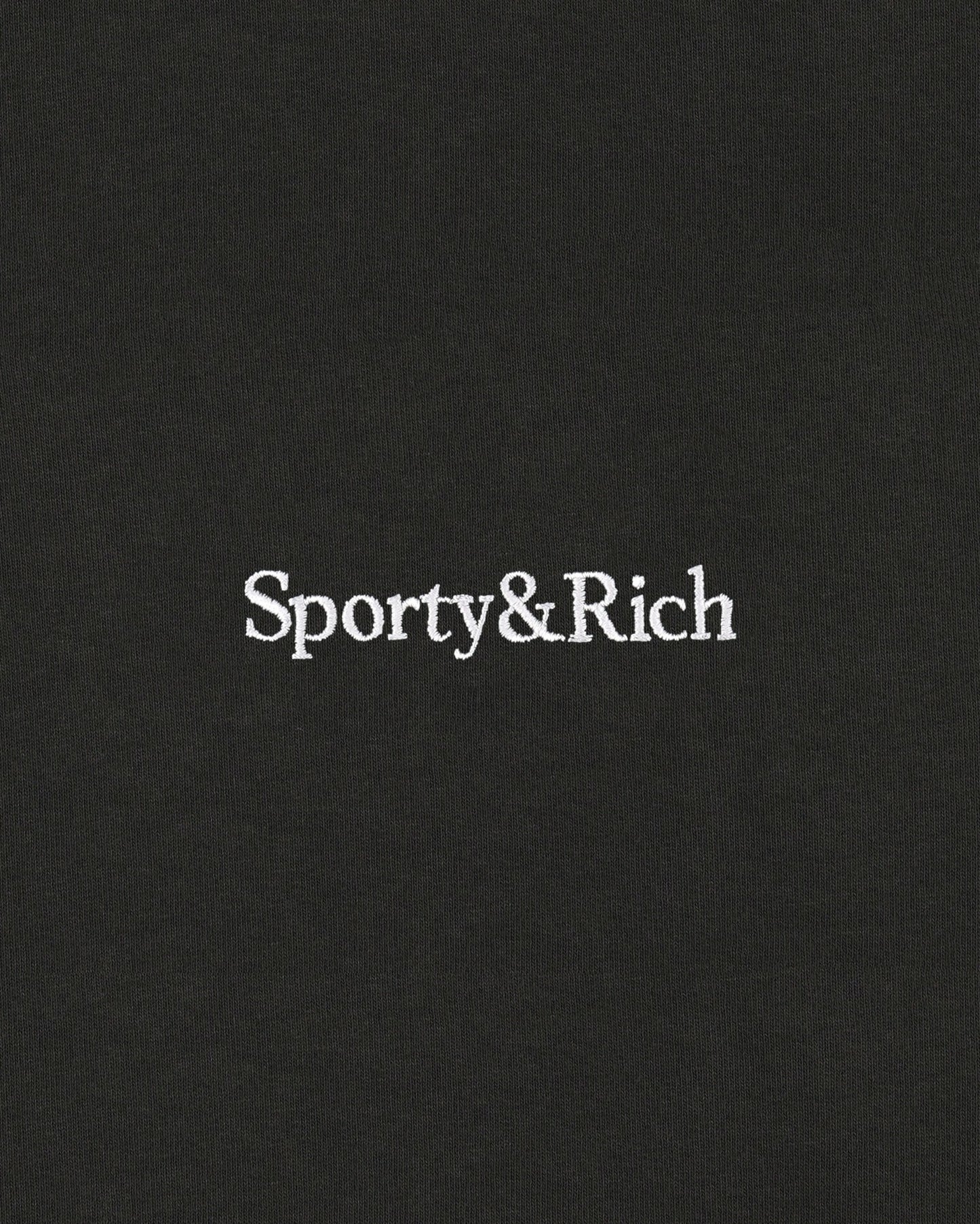 Serif Logo Embroidered Wide Sweatpant - Faded Black/White