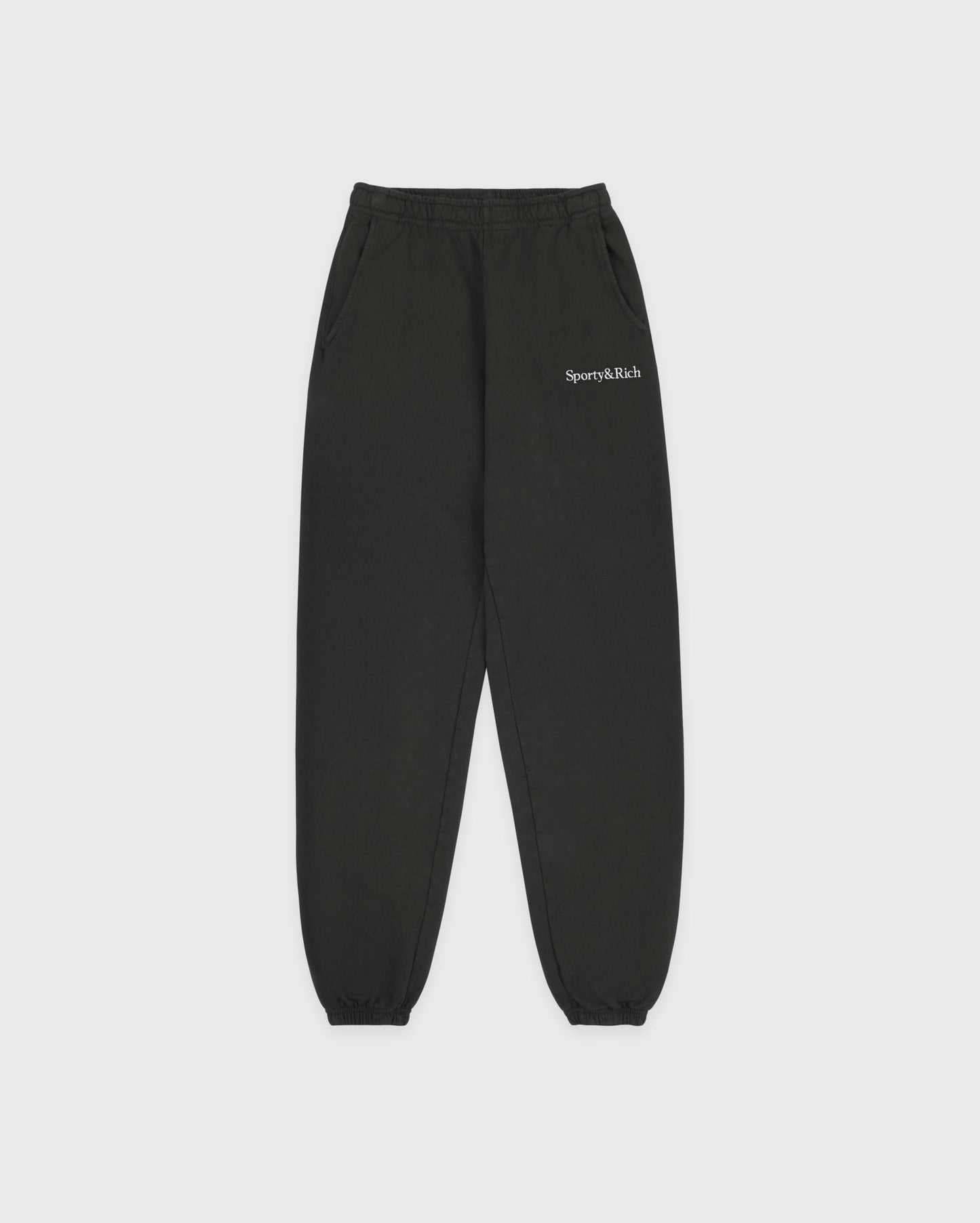 Serif Logo Embroidered Sweatpant - Faded Black/White