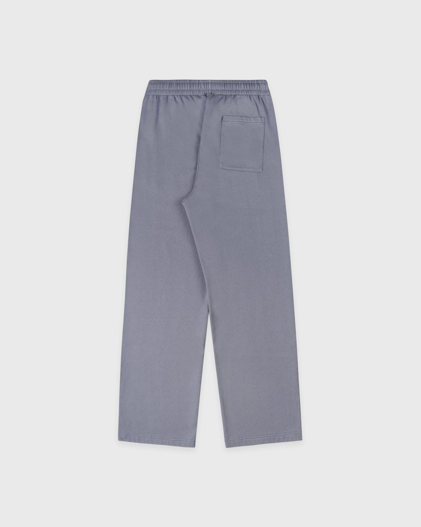 Serif Logo Embroidered Wide Sweatpant - Faded Indigo/White