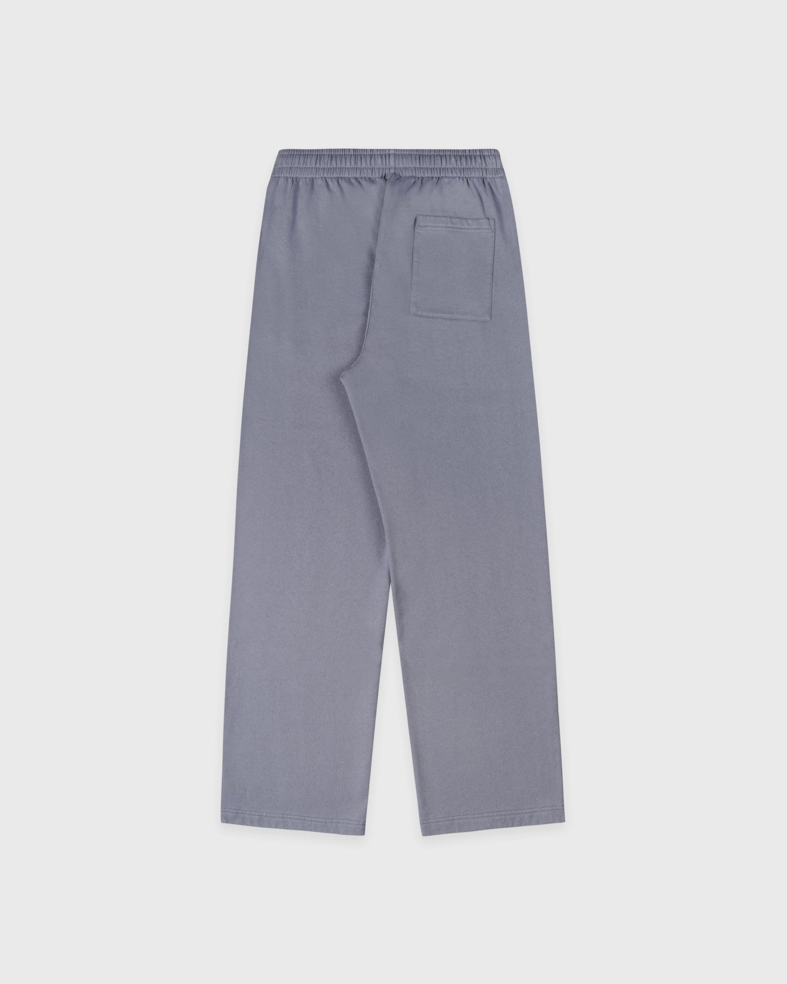 Serif Logo Embroidered Wide Sweatpant - Faded Indigo/White