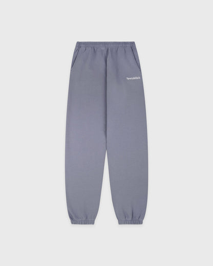 Serif Logo Embroidered Sweatpant - Faded Indigo/White