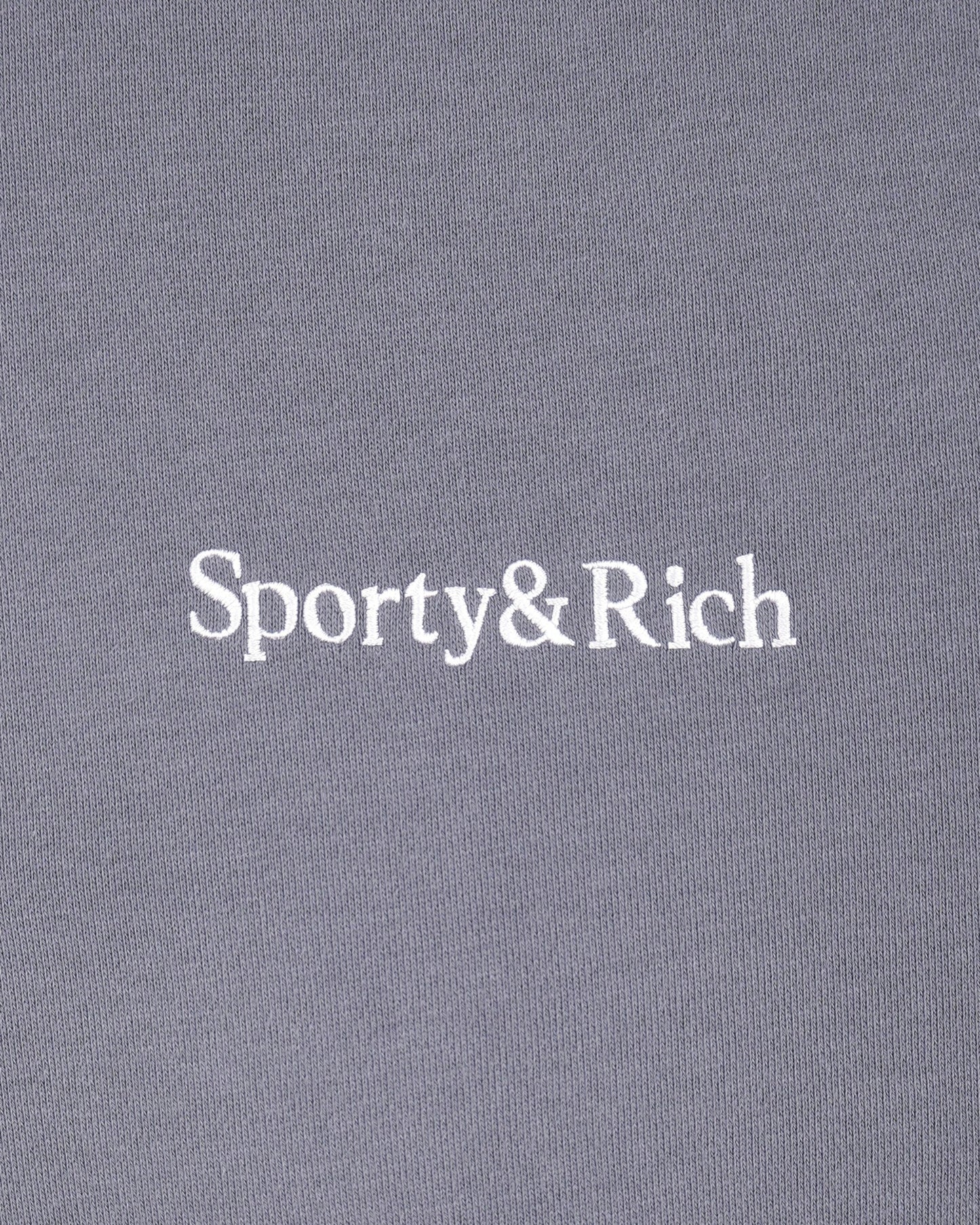 Serif Logo Embroidered Sweatpant - Faded Indigo/White
