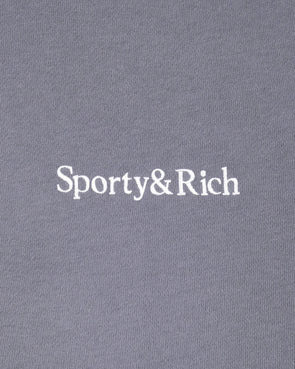 Serif Logo Embroidered Sweatpant - Faded Indigo/White