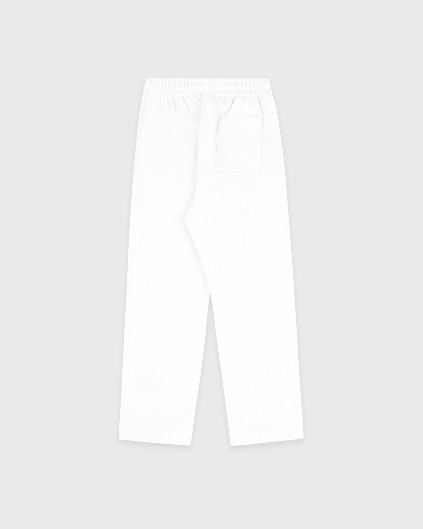 Serif Logo Embroidered Wide Sweatpant - White/Navy
