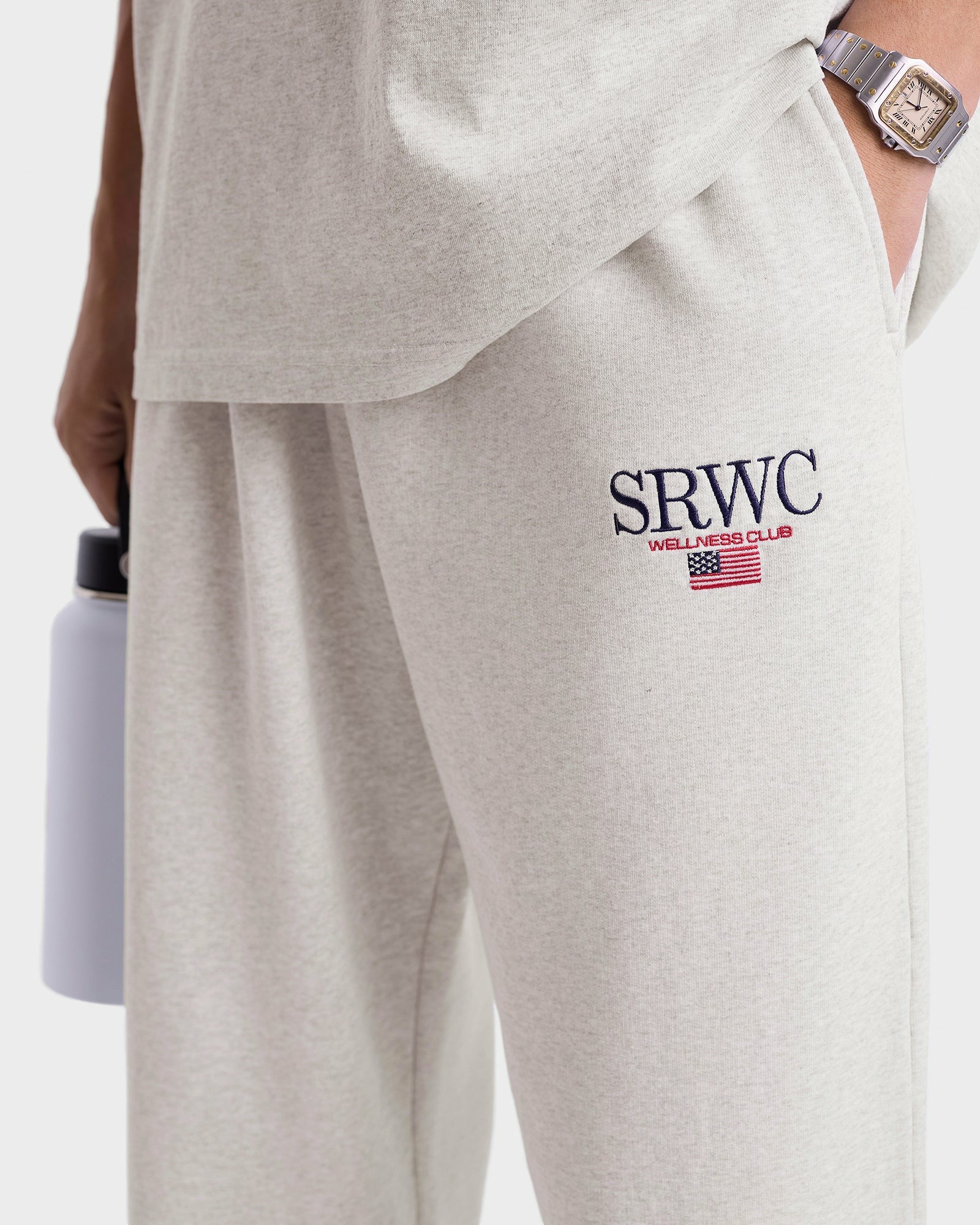 Nautical Embroidered Wide Sweatpant - Heather Gray