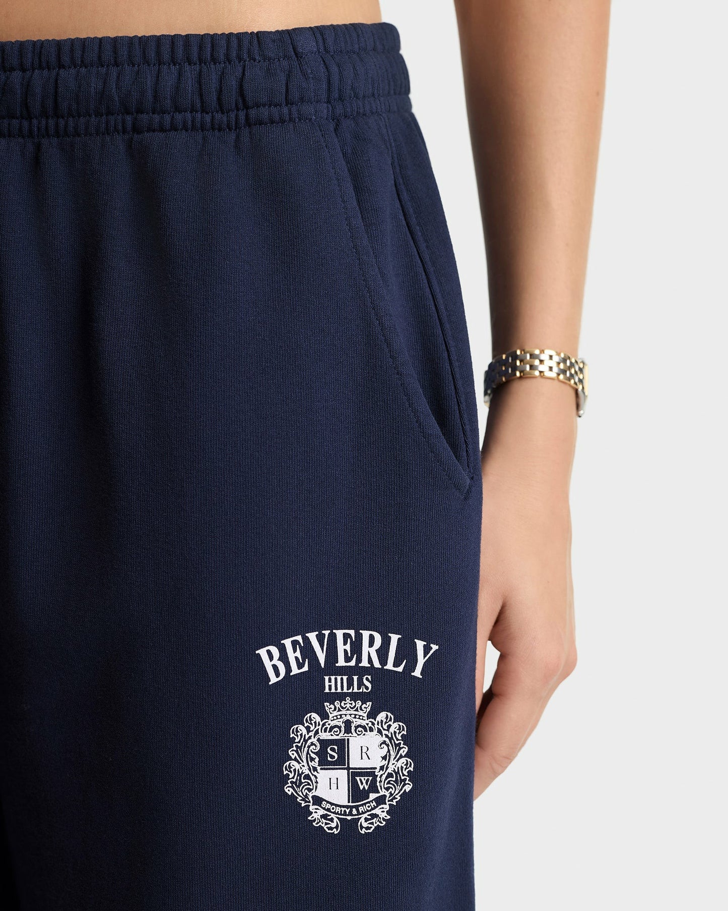 BH Crest Wide Sweatpant - Navy/White