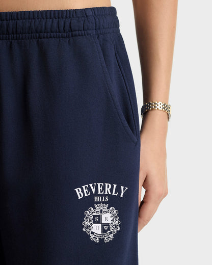 BH Crest Wide Sweatpant - Navy/White