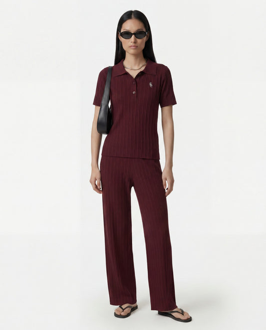 SRC Ribbed Trousers - Bordeaux