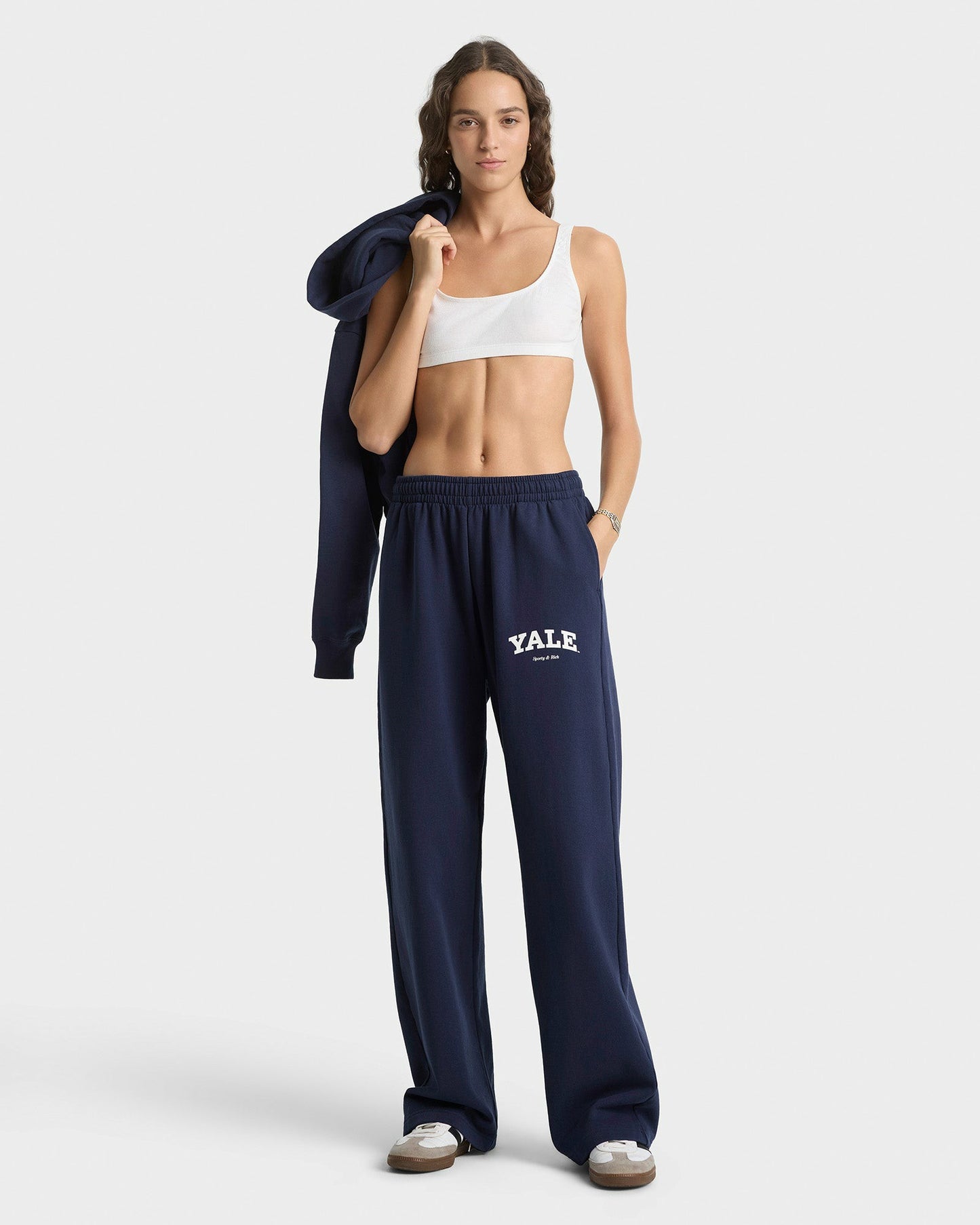 Yale Classic Wide Sweatpant - Navy/White