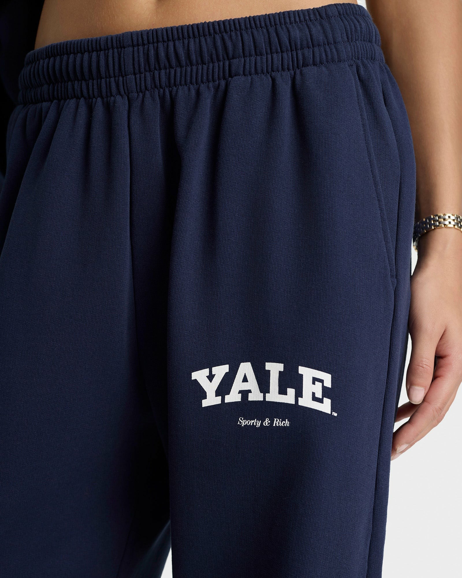 Yale Classic Wide Sweatpant - Navy/White