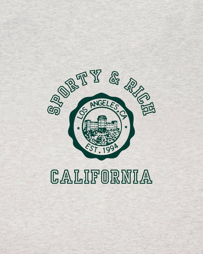 California Emblem Wide Sweatpant - Heather Gray/Forest