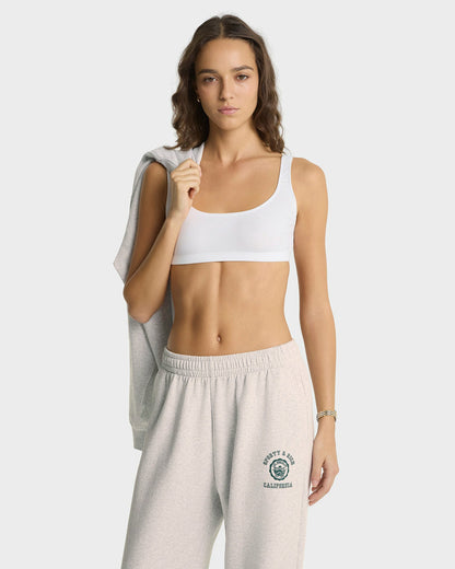California Emblem Wide Sweatpant - Heather Gray/Forest