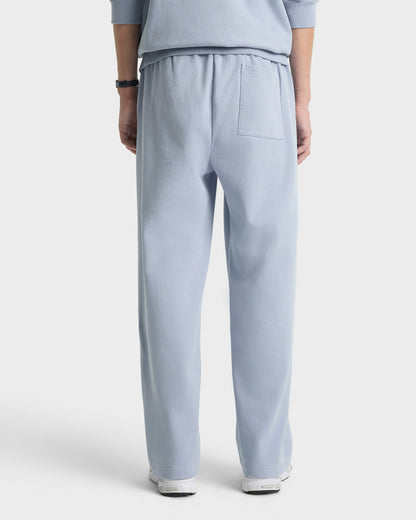Signature Logo Embroidered Wide Sweatpant - Faded Blue/Navy