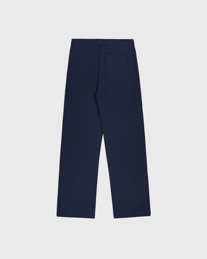 Serif Logo Wide Sweatpant - Navy/White