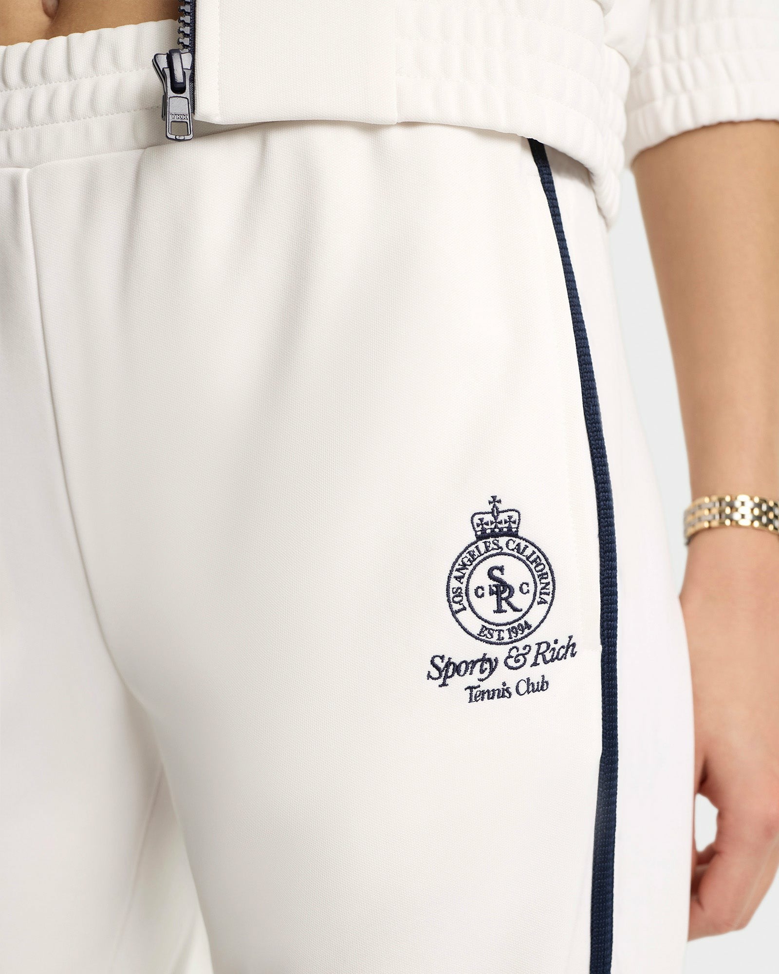 Crown Tennis Track Pant - White/Navy
