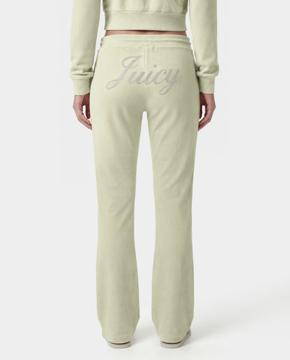 Juicy Script Velour Sweatpant - Sage