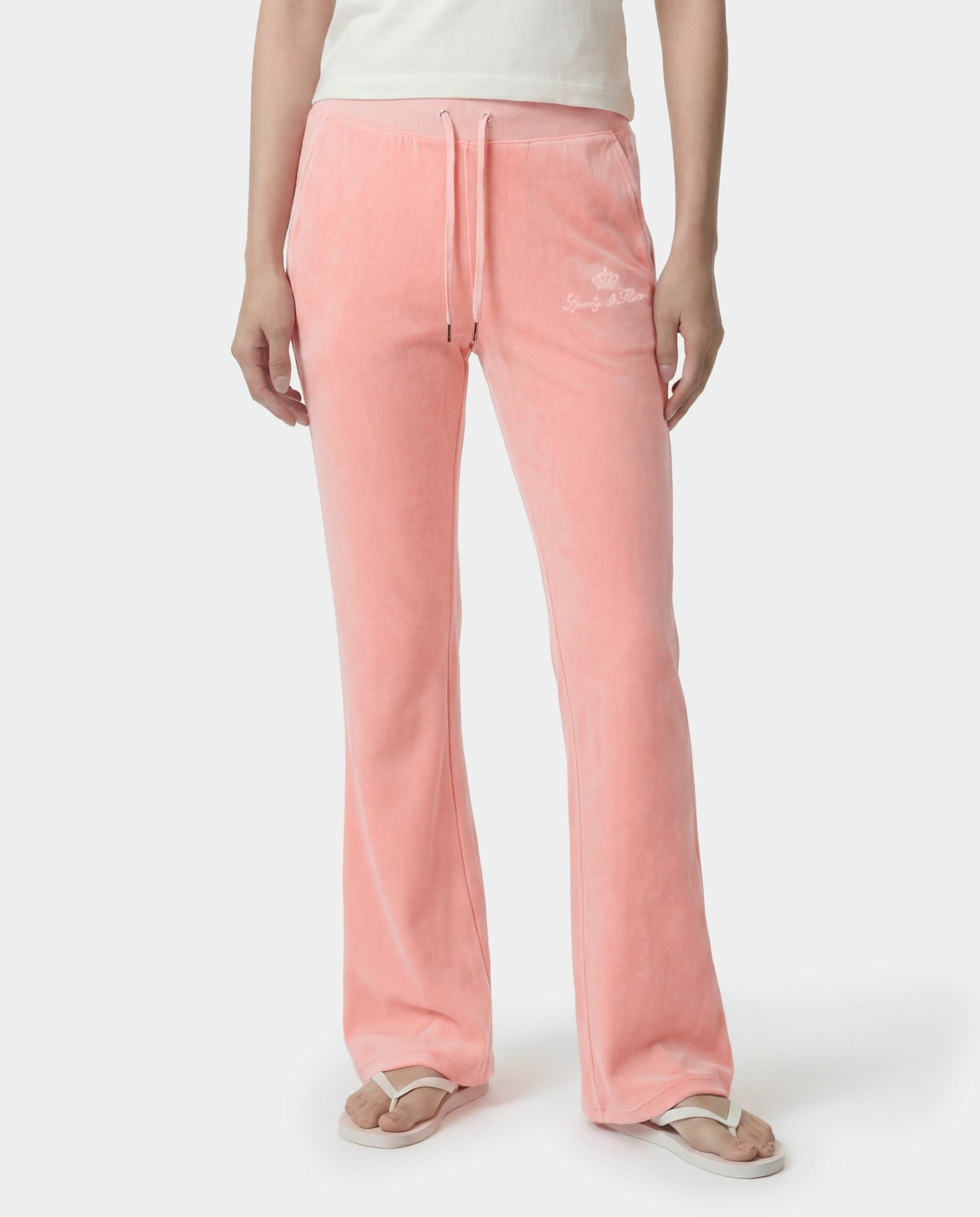 Juicy Script Velour Sweatpant - Rose