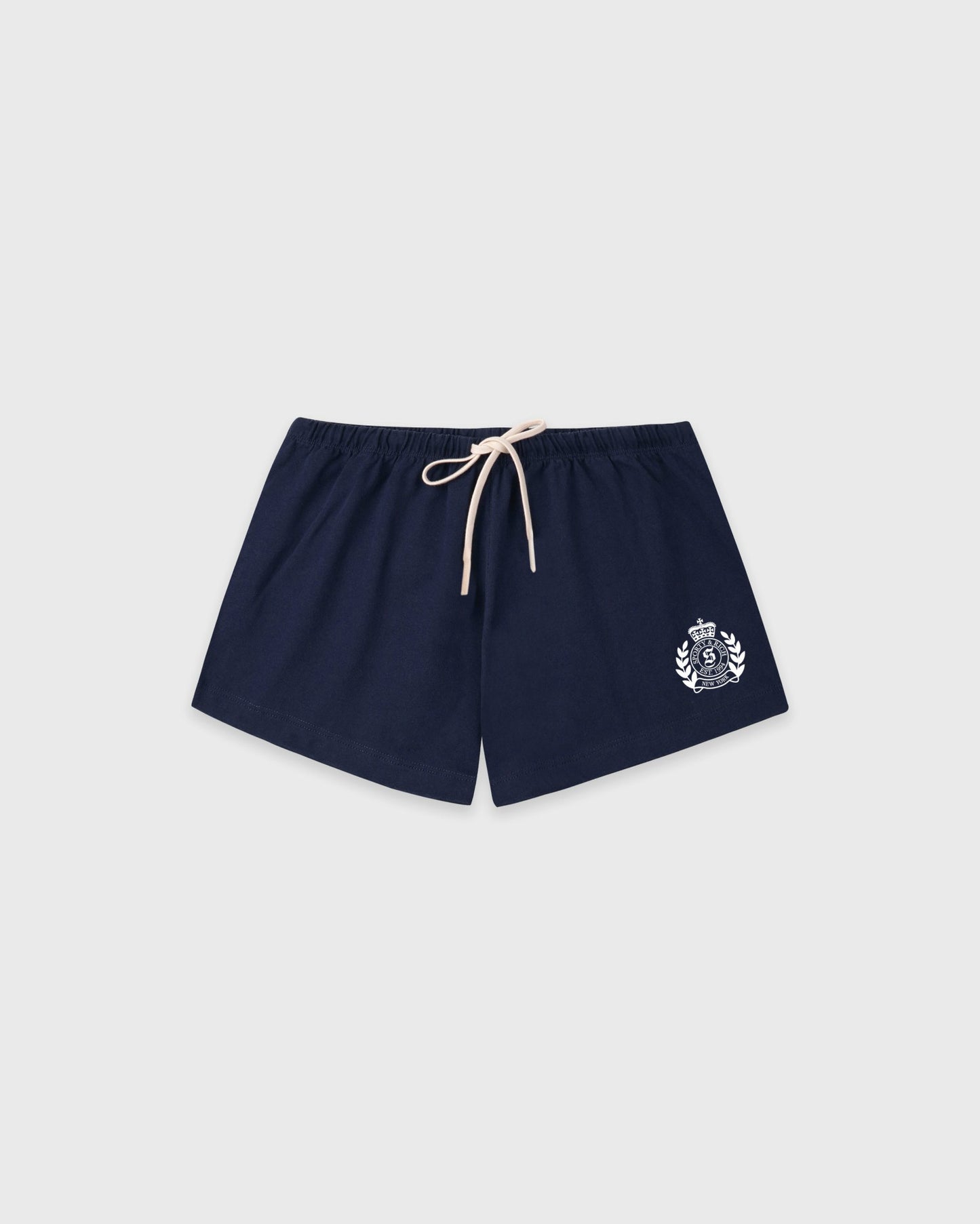 NY Crest Lounge Short - Light Navy/White