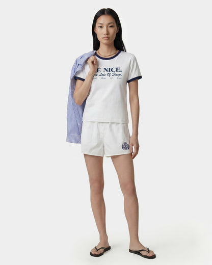 NY Crest Mini Boxer - White/Navy