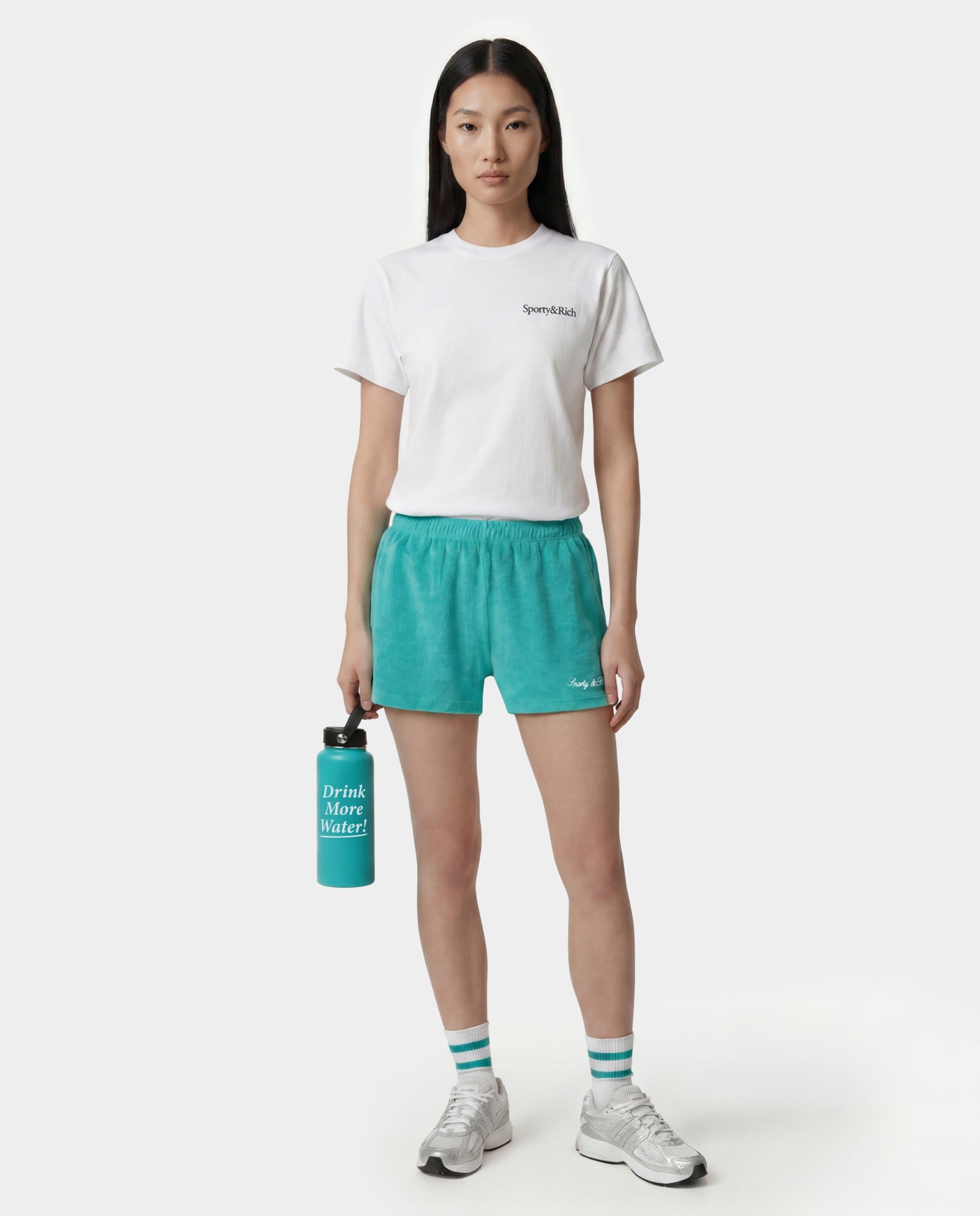 Signature Logo Terry Short - Amalfi Green/White