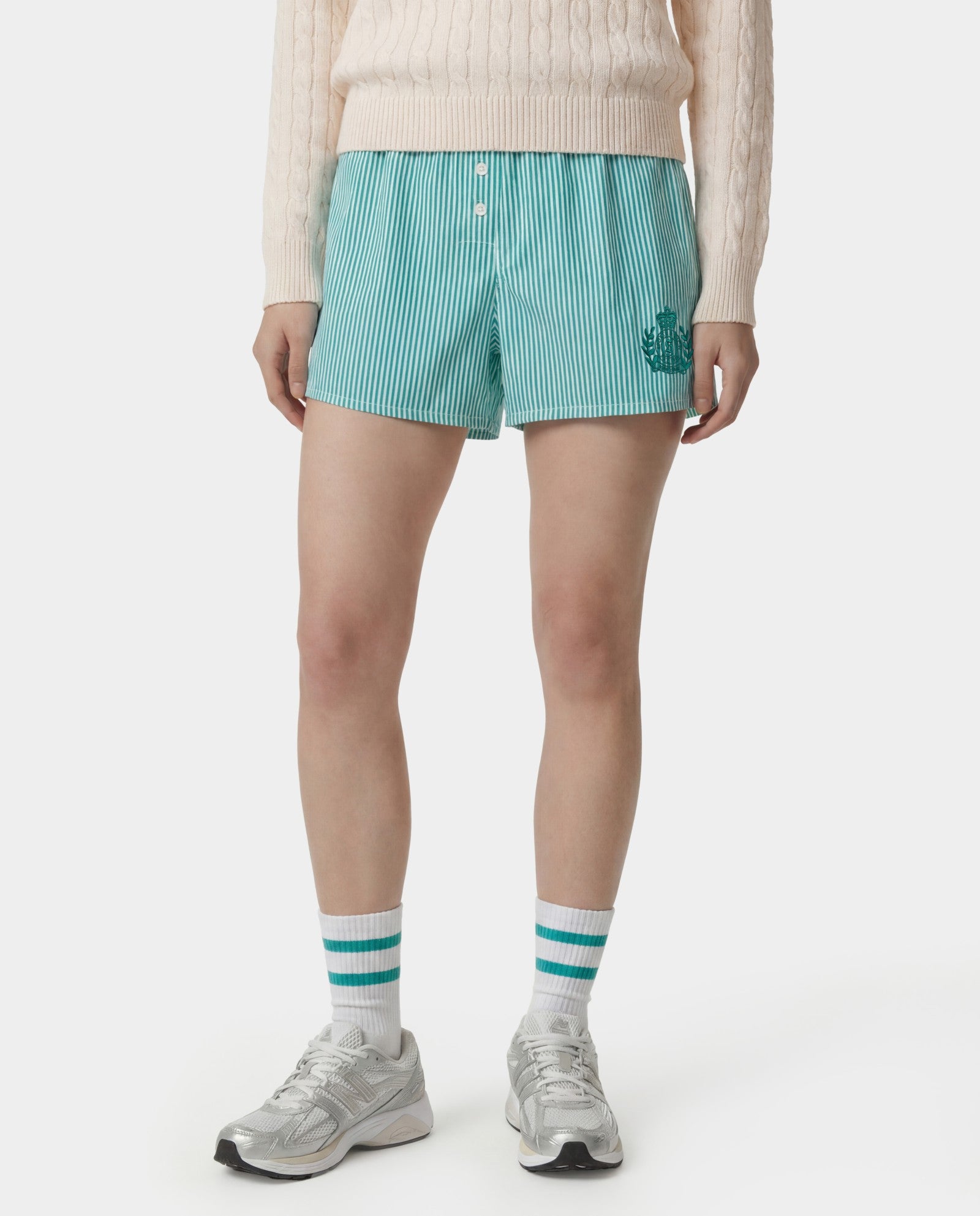 NY Crest Mini Boxer - Amalfi Green Striped