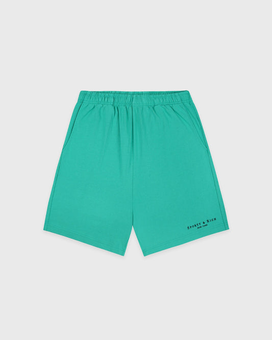 Title Embroidered Gym Short - Amalfi Green/Light Navy