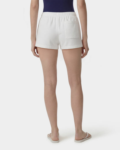 NY Crest Embroidered Disco Short - White/Light Navy