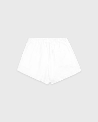 NY Crest Embroidered Disco Short - White/Light Navy