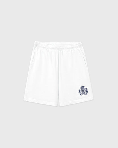 NY Crest Embroidered Gym Short - White/Light Navy