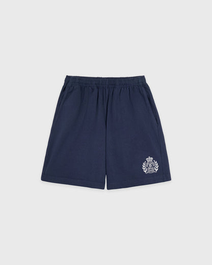 NY Crest Embroidered Gym Short - Light Navy/White