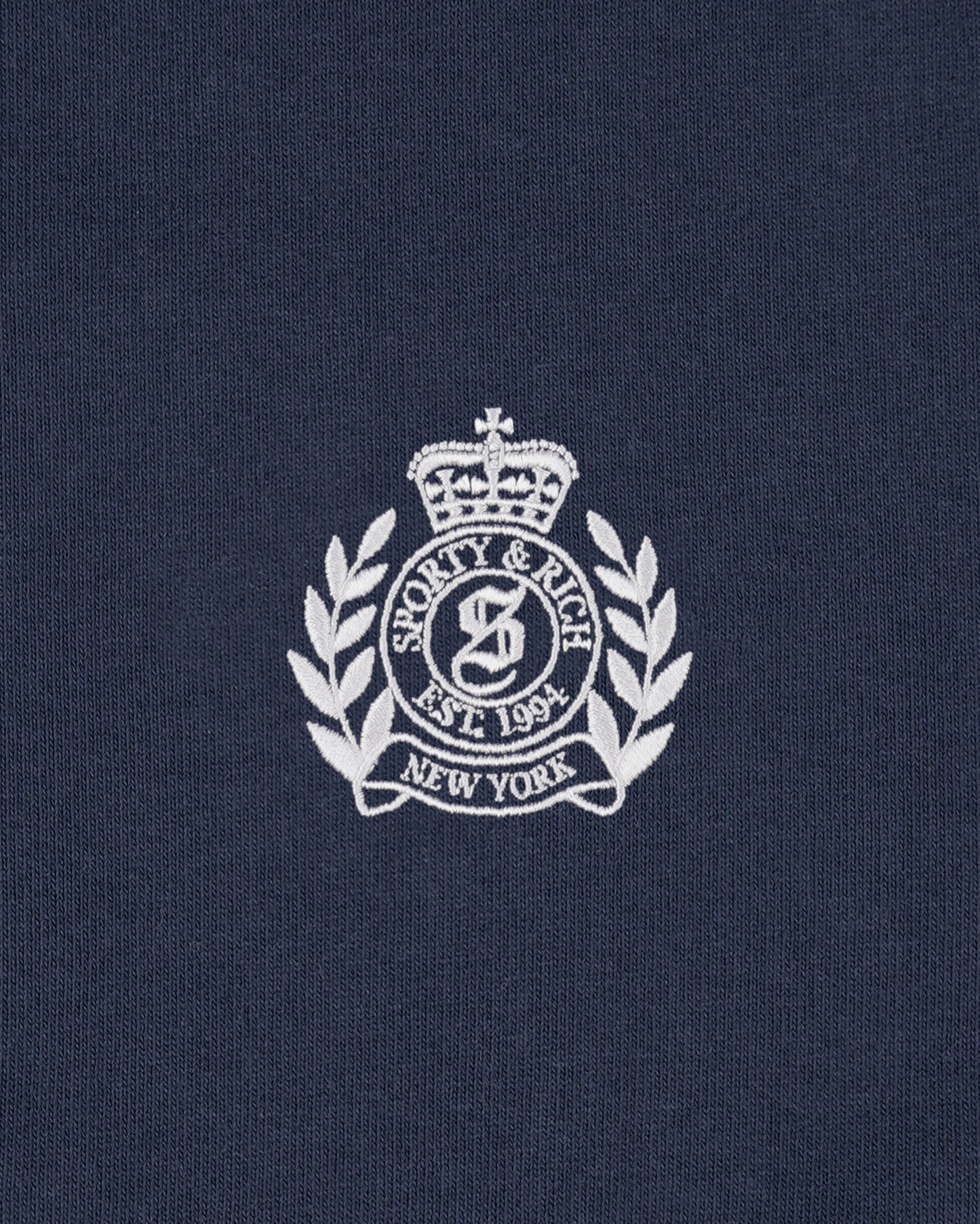 NY Crest Embroidered Gym Short - Light Navy/White