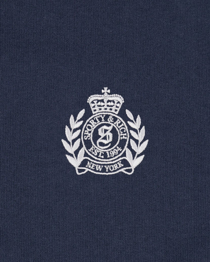 NY Crest Embroidered Disco Short - Light Navy/White