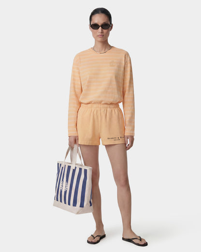 Title Embroidered Disco Short - Limone/Light Navy