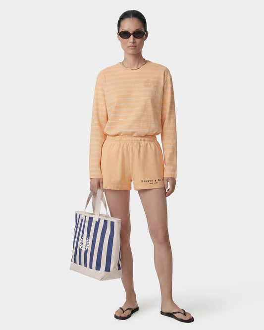 Title Embroidered Disco Short - Limone/Light Navy