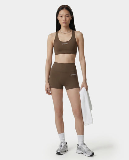Serif Logo Mini Biker Short - Sand