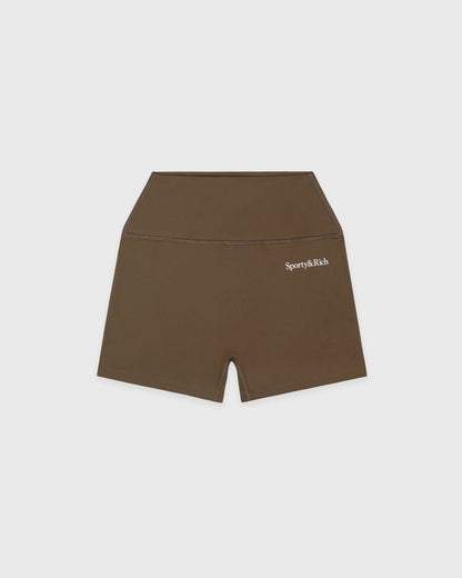 Serif Logo Mini Biker Short - Sand