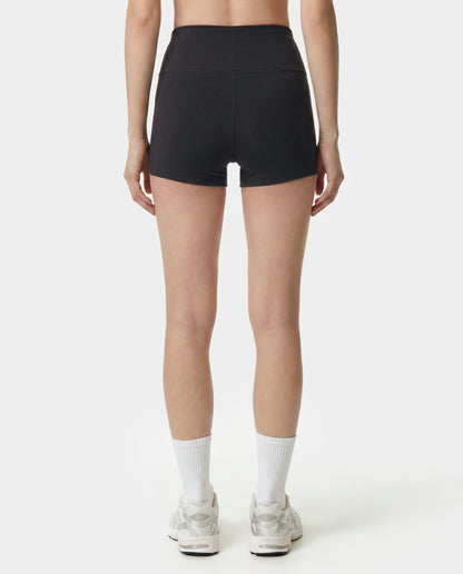 Serif Logo Mini Biker Short - Carbon