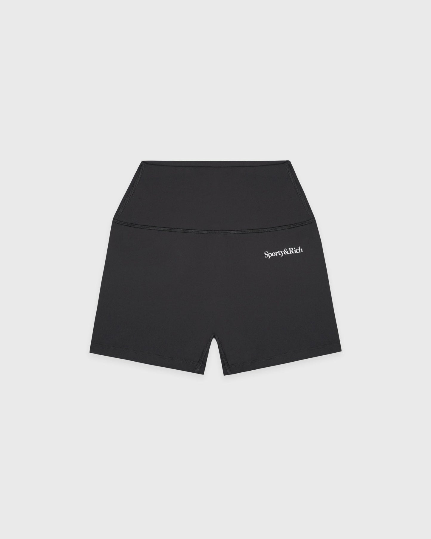Serif Logo Mini Biker Short - Carbon