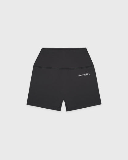 Serif Logo Mini Biker Short - Carbon