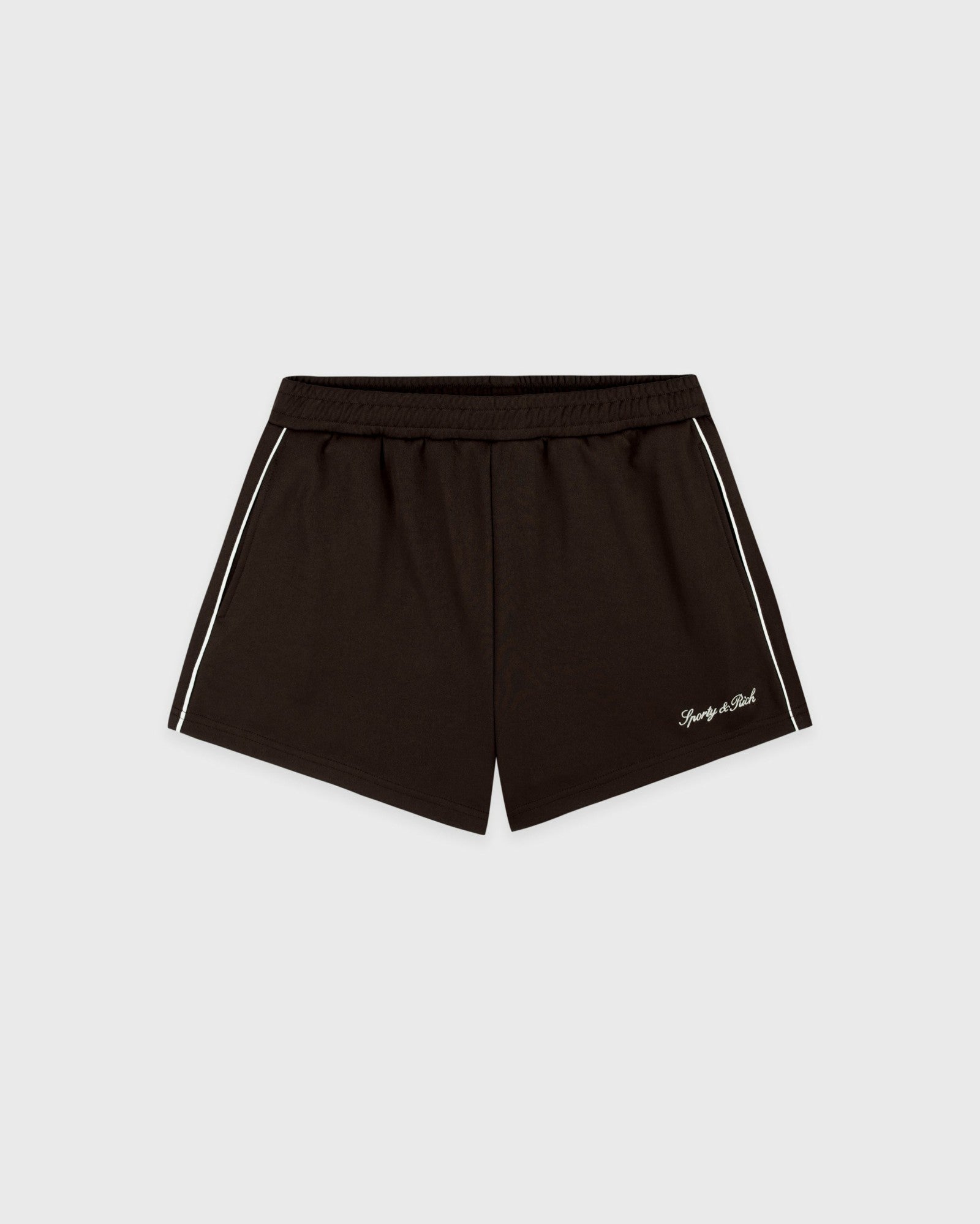 Serif Logo Retro Track Short - Cioco/White