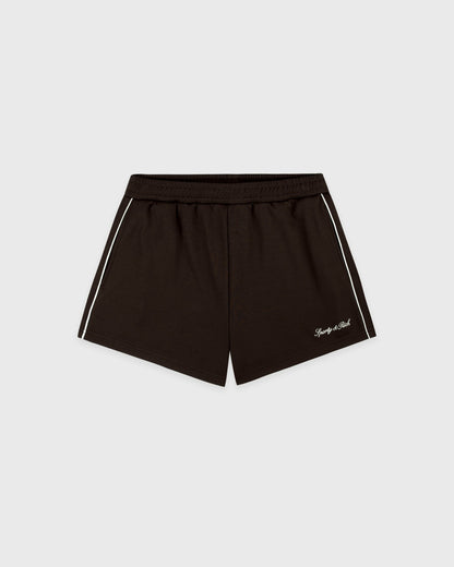 Serif Logo Retro Track Short - Cioco/White