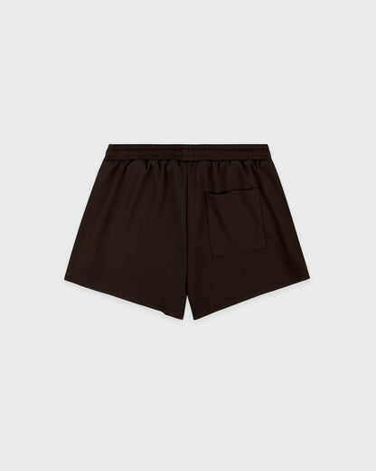 Serif Logo Retro Track Short - Cioco/White