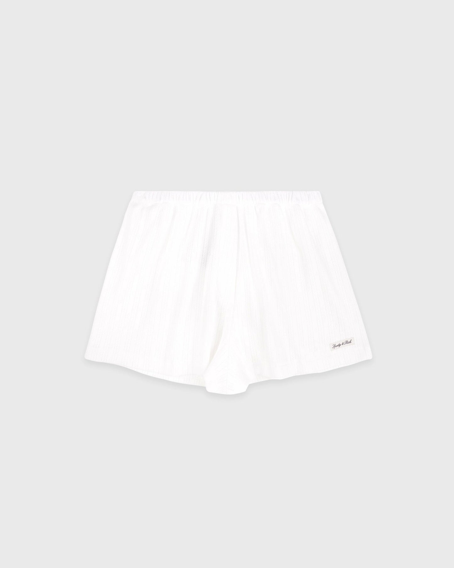 Signature Logo Pointelle Short - White