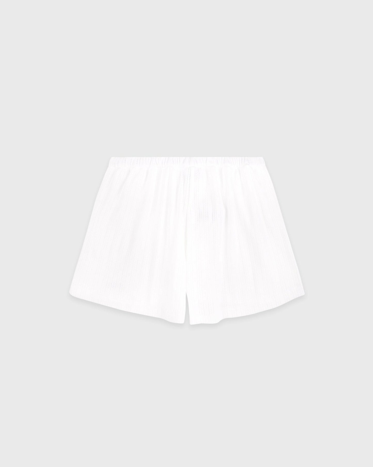Signature Logo Pointelle Short - White