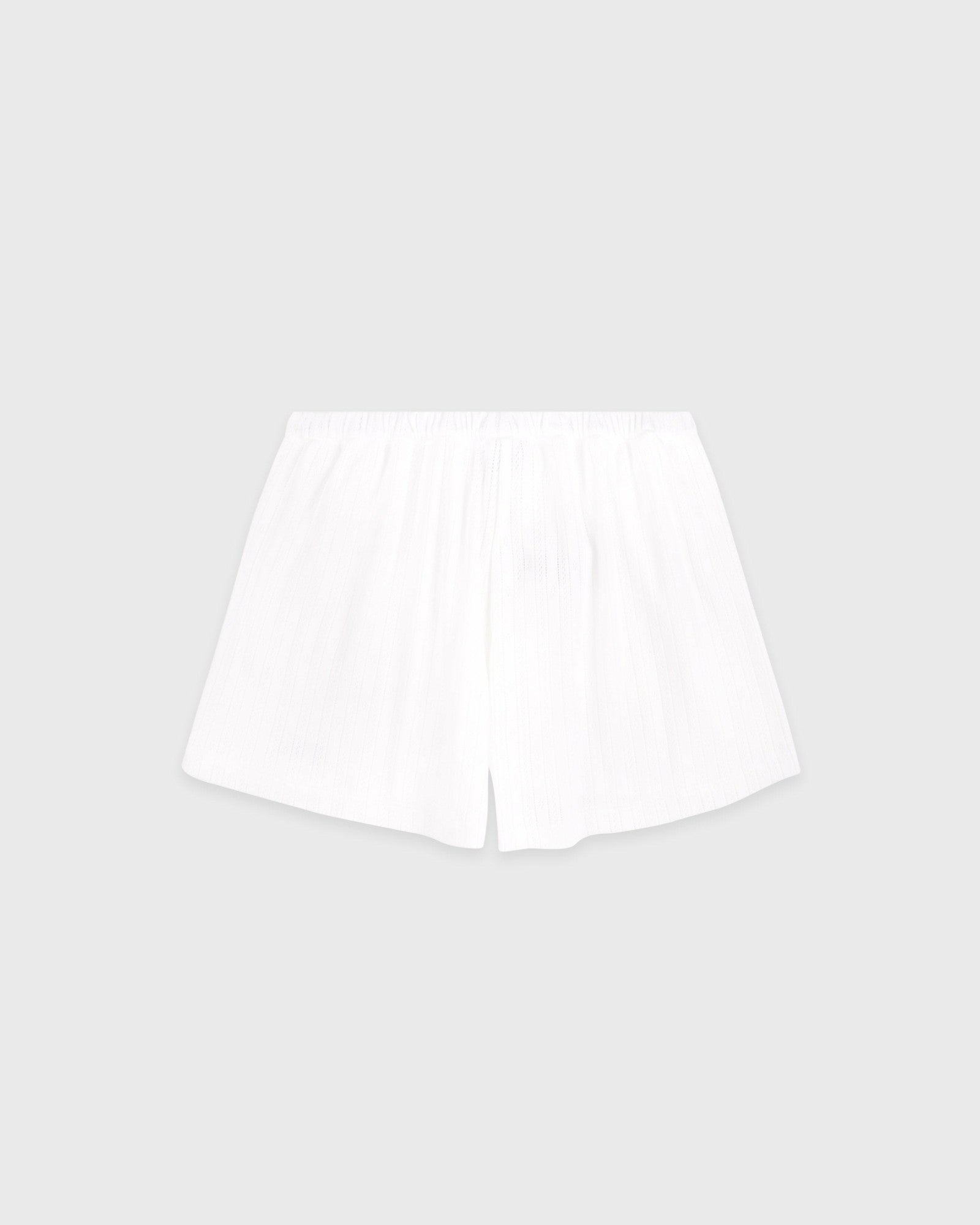 Signature Logo Pointelle Short - White
