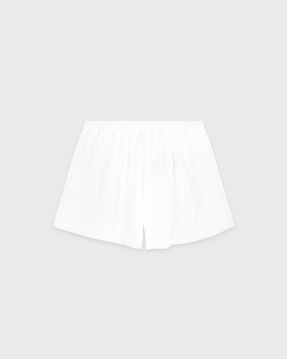 Signature Logo Pointelle Short - White