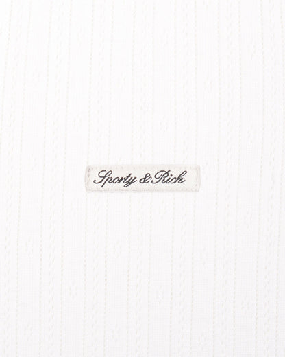 Signature Logo Pointelle Short - White