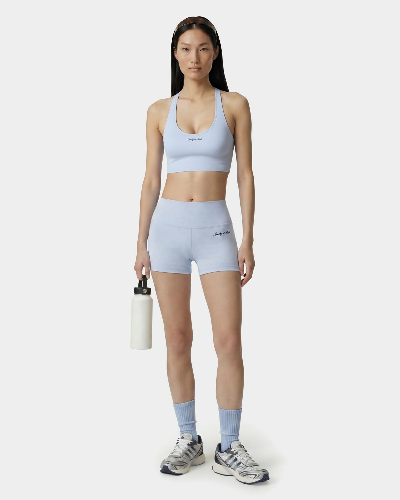 Signature Logo Mini Biker Short - Ciel/Navy